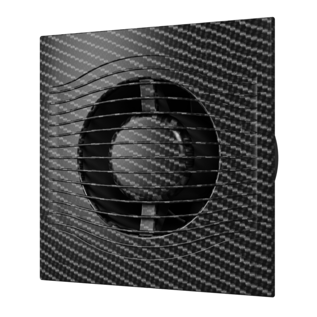 SLIM 4C black carbon / Вентилятор осевой с обратным клапаном d.100, декоративный DiCiTi
